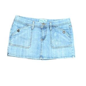 2000s anchor blue denim skirt